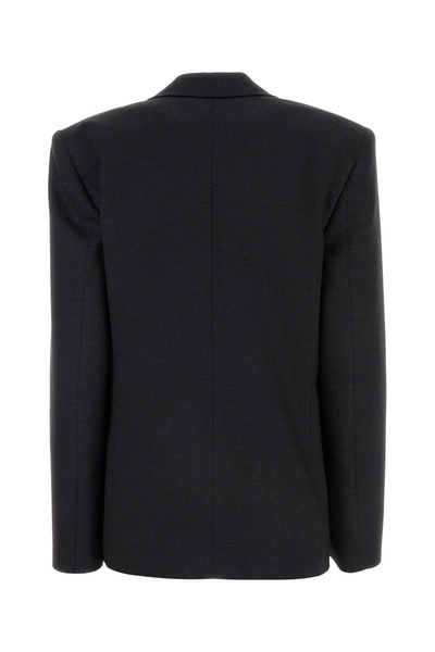 Charcoal stretch polyester blend blazer