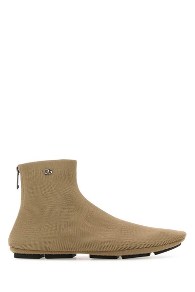 Dolce & Gabbana Man Cappuccino Fabric Ankle Boots