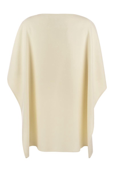 FABIANA FILIPPI White Cashmere Poncho for Women - FW23