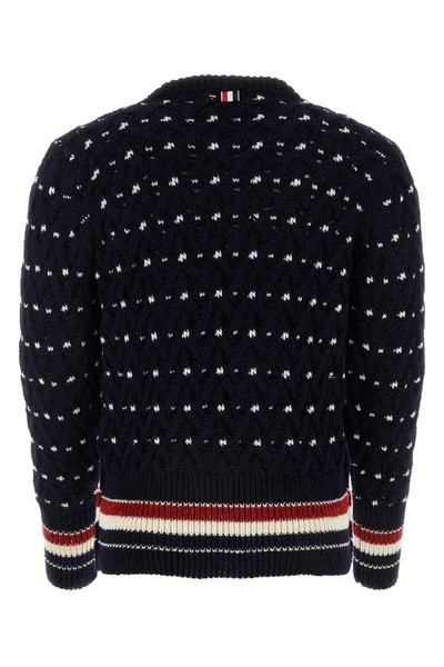 Thom Browne Man Midnight Blue Wool Blend Sweater