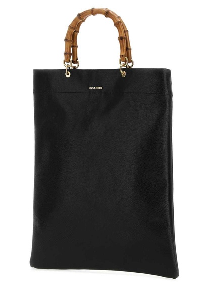 Jil Sander Woman Black Leather Medium Shopping Bag