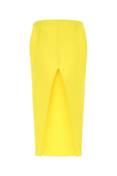 Prada Woman Yellow Satin Skirt