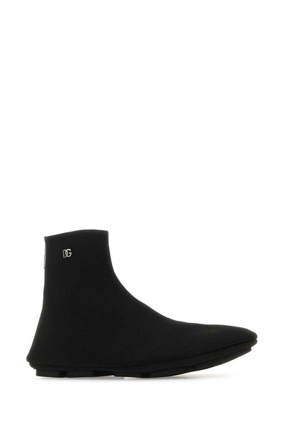 Dolce & Gabbana Man Black Fabric Ankle Boots