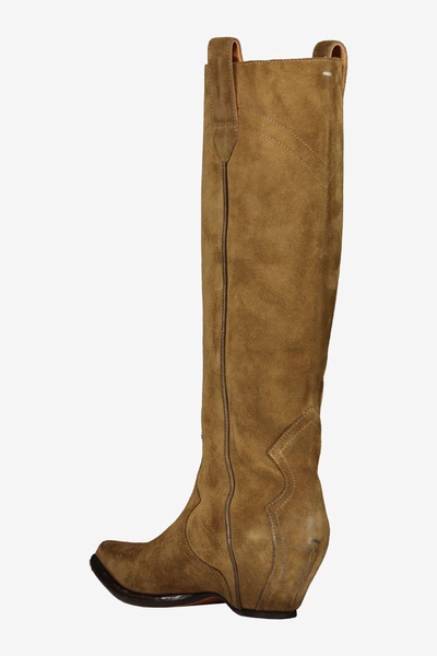 Maison Margiela Soft Suede Knee-High Cowboy Boots Shoes