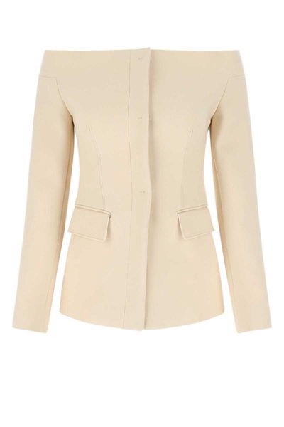 Sand Stretch Wool Blend Blazer