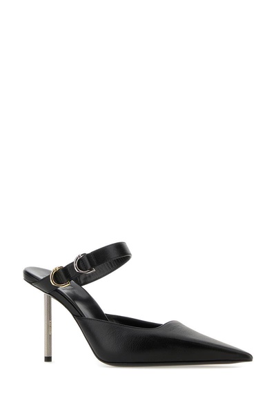 Black leather Voyou mules