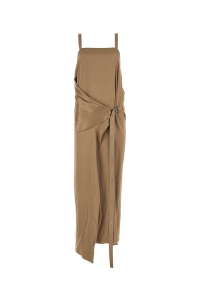 Fendi Woman Cappuccino Satin Long Dress