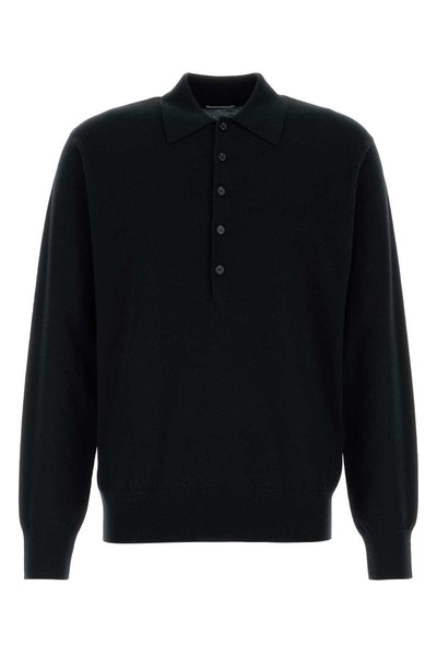 Black wool Muano polo shirt