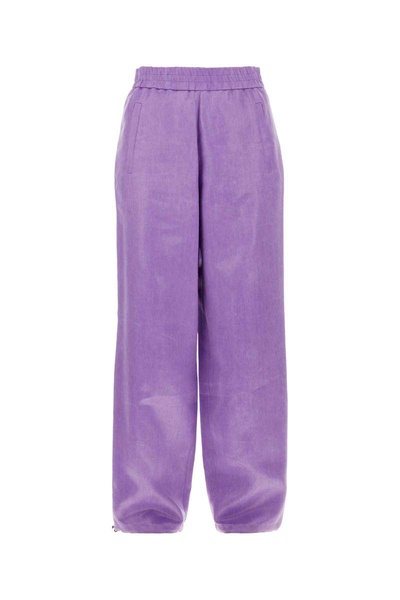 High-shine Wide-leg Trousers