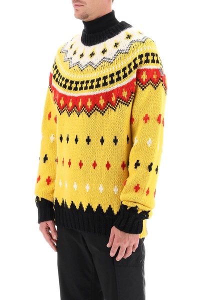 MONCLER GRENOBLE Fair Isle Sweater in Wool and Alpaca for Men - FW23 Collection