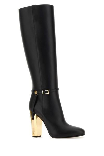 Black leather Delfina boots