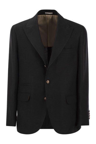 Brunello Cucinelli Linen, Wool And Silk Diagonal Deconstructed Jacket