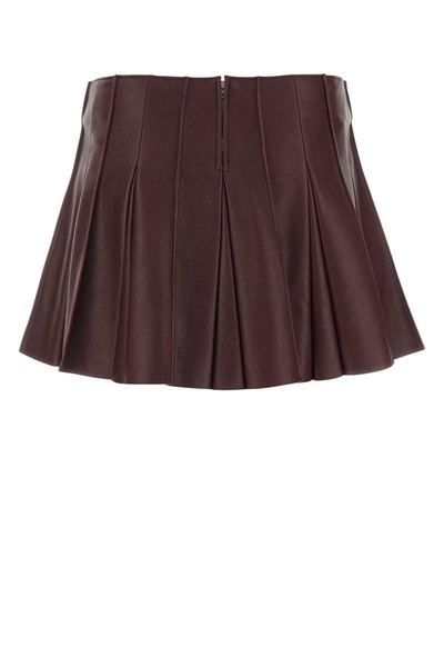 Bottega Veneta Woman Burgundy Leather Mini Skirt