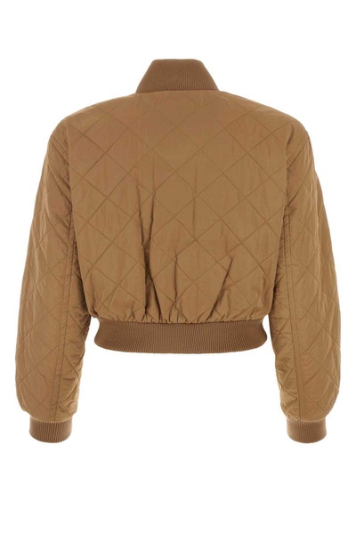 Camel Polyester Blend Fachiro Padded Jacket