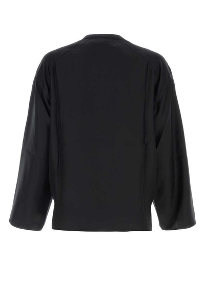 Black Silk Zamia Blouse