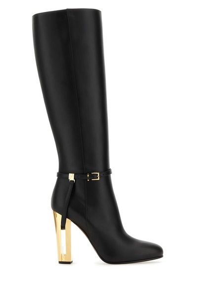 Black leather Delfina boots