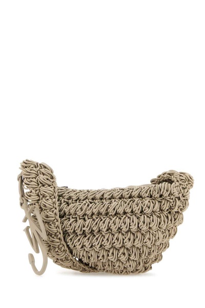 Dove grey knit Popcorn Sling crossbody bag