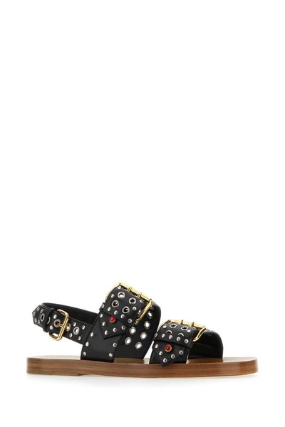 Gucci Man Embellished Leather Sandals