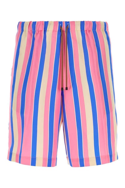 Dries Van Noten Man Embroidered Satin Bermuda Shorts