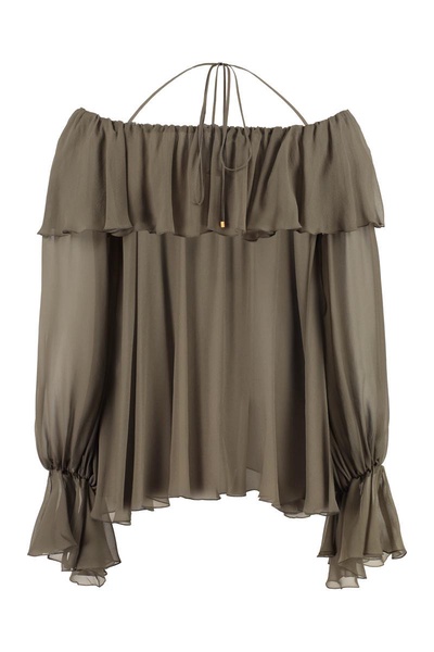 Blumarine Ruffled Silk Blouse