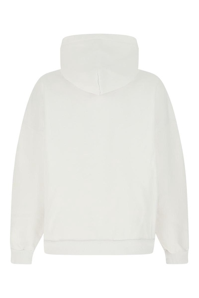 Balenciaga Logo Print Ribbed Hem Hoodie