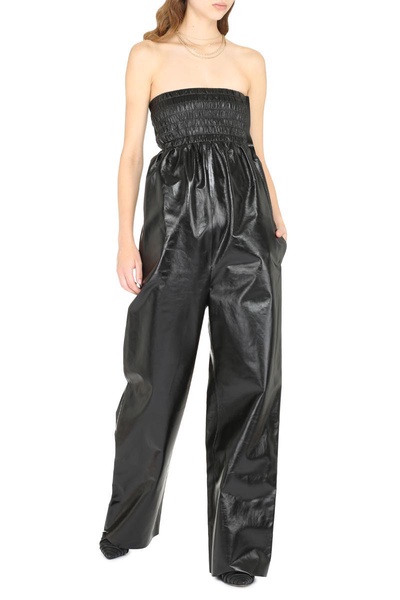 BOTTEGA VENETA Elegant Black Leather Jumpsuit for Women