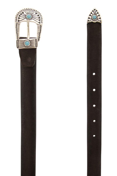 Alberto Luti Leather Belt With Machined Buckle