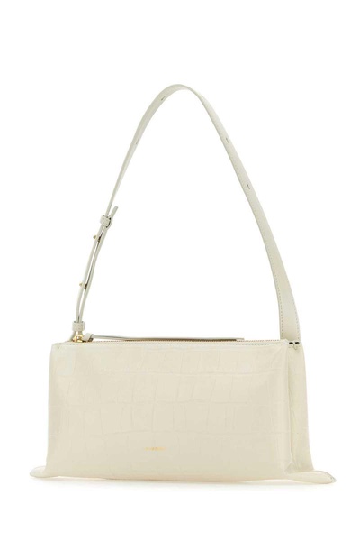 Jil Sander Woman Ivory Leather Small Empire Shoulder Bag