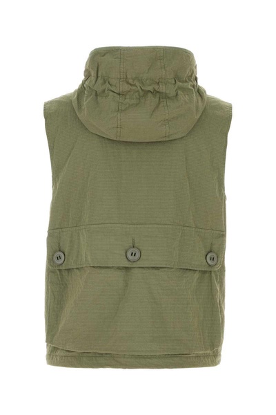 Green Cotton Blend Vest