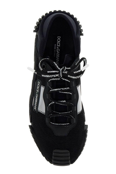 DOLCE & GABBANA Men's Neoprene and Mesh Technical Fabric Sneakers with Leather Details and Reflective Bands