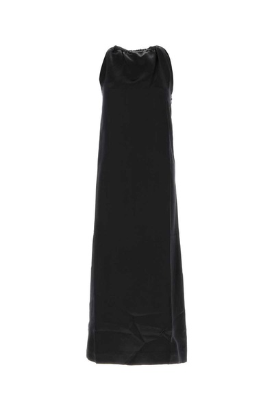 Black Satin Morene Dress