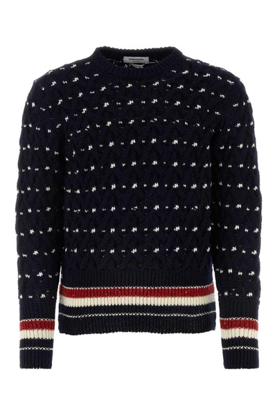 Thom Browne Man Midnight Blue Wool Blend Sweater