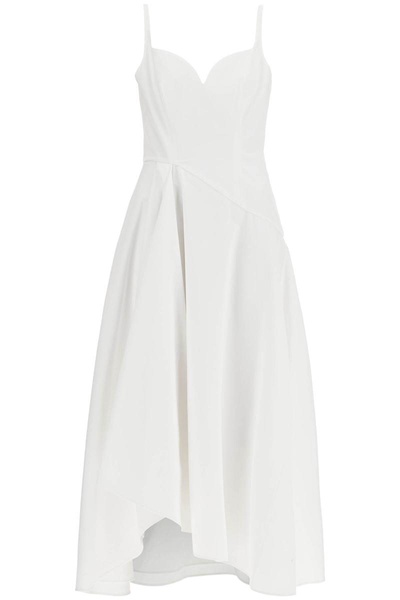 ALEXANDER MCQUEEN Sweetheart Midi Dress with Asymmetrical Hem