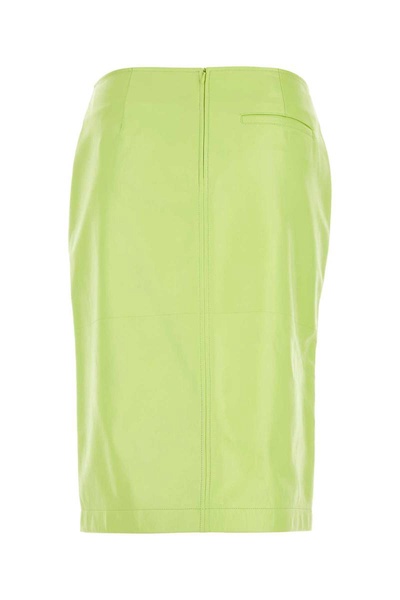 Bottega Veneta Woman Fluo Yellow Shearling Skirt