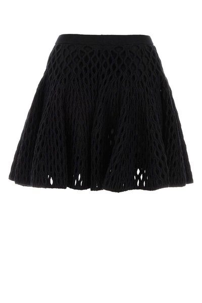 Black mesh mini skirt