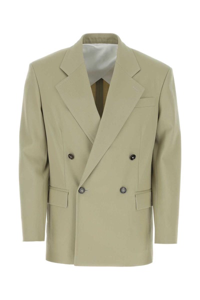 Bottega Veneta Man Pastel Green Stretch Wool Oversize Blazer