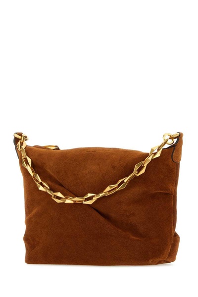 Caramel Suede Diamond Soft Shoulder Bag