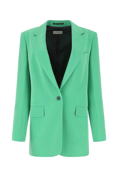 Green Viscose Blend Blazer