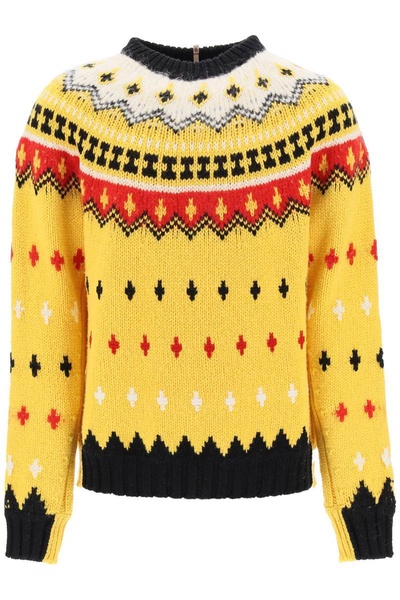 MONCLER GRENOBLE Fair Isle Sweater in Wool and Alpaca for Men - FW23 Collection