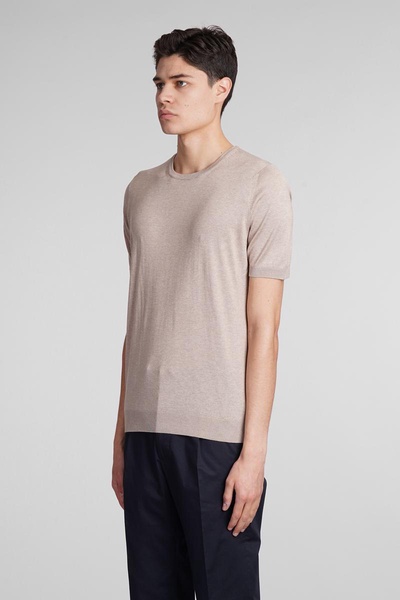 Josh T-shirt In Beige Silk