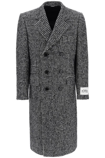 Dolce & Gabbana Re Edition Coat In Houndstooth Wool