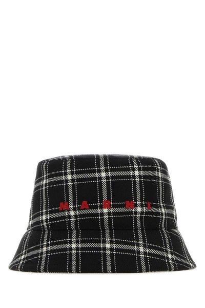 Marni Man Embroidered Wool Bucket Hat