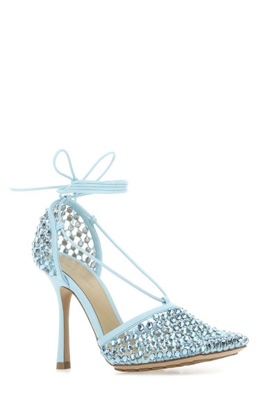 Pastel Light-blue Mesh Stretch Sandals