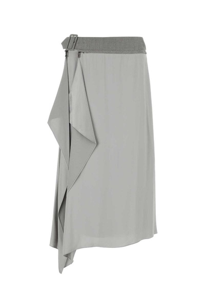 Fendi Woman Grey Satin Skirt