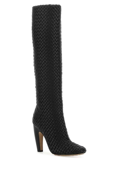 Bottega Veneta Woman Black Leather Canalazzo Boots