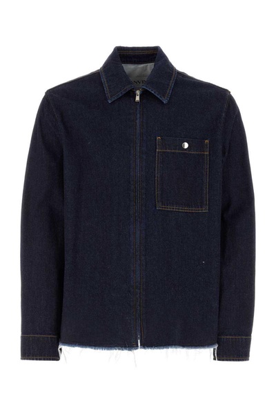 Lanvin Man Dark Blue Denim Shirt