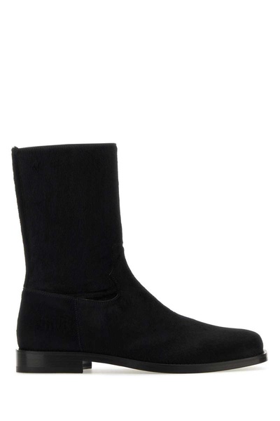 Dries Van Noten Man Black Calfhair Ankle Boots