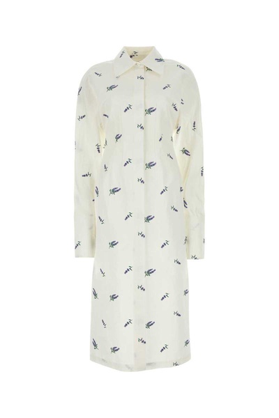 Embroidered Linen Blend Briose Shirt Dress