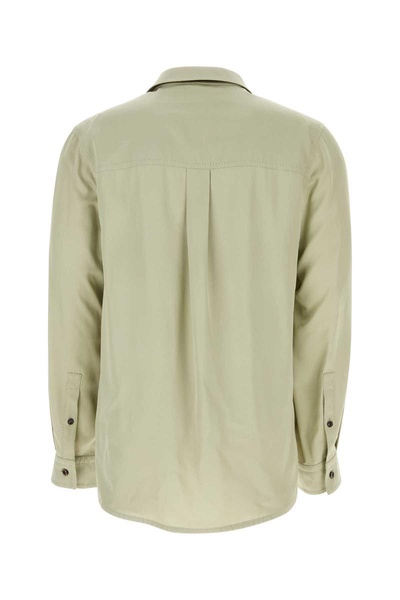 Bottega Veneta Man Sage Green Twill Shirt