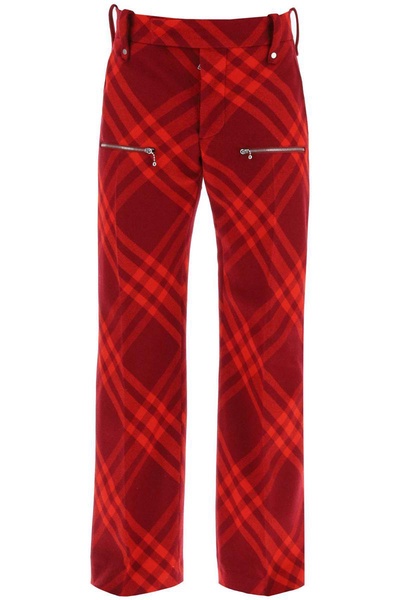 Burberry Plaid-Checked Low-Rise Trousers